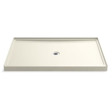 Kohler Rely 60" X 42" Single-Threshold Shower Base with Center Drain, Biscuit