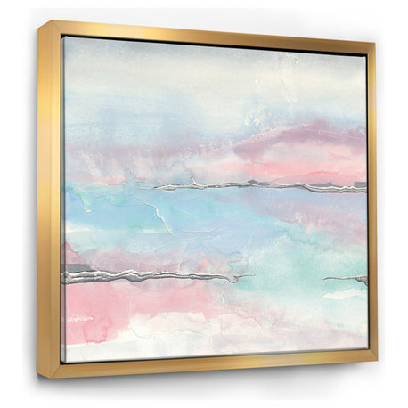 Designart Metallic Shabby Pink Ii Shabby Chic Framed Artwork, Gold, 46x46