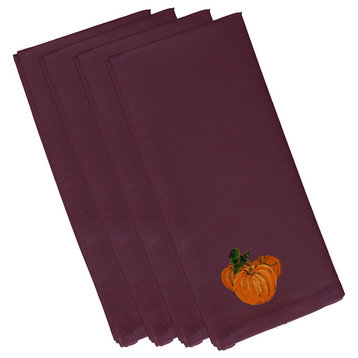 Tres Calabazas Holiday Print Napkin, Orange, Set of 4