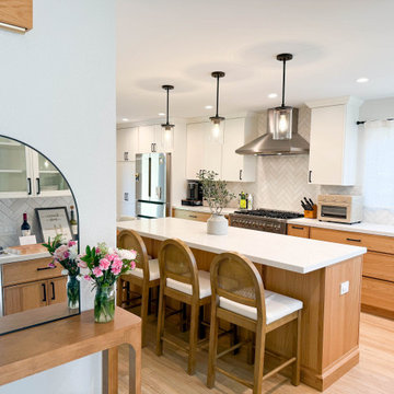 Two-Tone Simplicity: White Slim Shaker & Oak Fusion | Mission Viejo