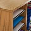 Safco Medium Oak 16 Compartment Wood Adjustable File Organizer