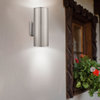 1x75W Outdoor Wall Light, Stainless Steel Finish & Clear Glass, 2 Light