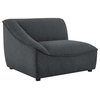 Modway Comprise 5-Piece Modern Fabric Living Room Set in Charcoal