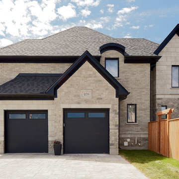 Tumbled Vintage / Mystick Grey Brick & Arriscraft Building Stone Home - Ontario