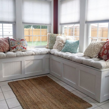 Custom Tufted Window Seat Cushion ~ Tan Custom Cushion