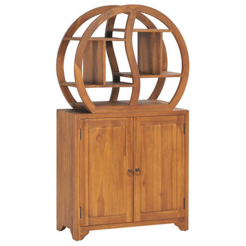 vidaXL Cabinet with Yin Yang Shelf Hallway Storage Cabinet Solid Wood Teak