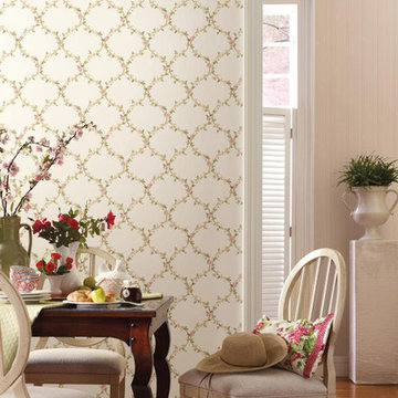 Callaway Cottage Elegant Rose Trellis Wallcovering