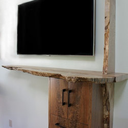 Custom Live Edge T.V. Unit - Display And Wall Shelves 