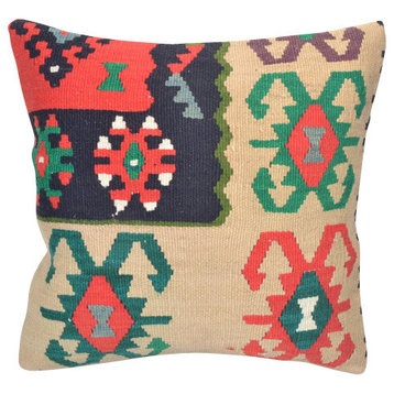 16X16 Kilim Hand Woven Pillow Cover