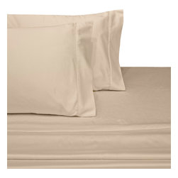 Royal Tradition - 600 TC 22" Deep Pocket Cotton Sheet Set, Linen, King - Sheet And Pillowcase Sets