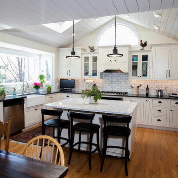 Great Vaulted Ceiling White Kitchen