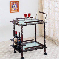 Traditional Cherry Serving Cart - Game Room And Bar Furniture
