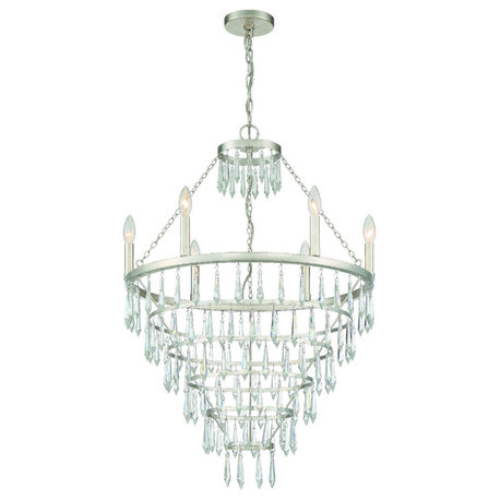 Lucille 6 Light Antique Silver Chandelier