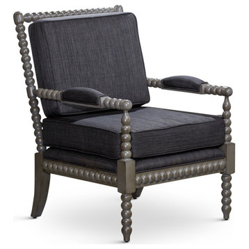 DTY Indoor Living Silverthorne Spindle Chair, Weathered Gray/Charcoal