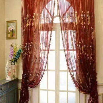 QYI221A Venus Embroidery Beautiful Flowers Custom Made Sheer