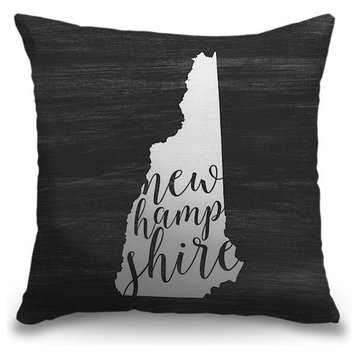 "Home State Typography - New Hampshire" Outdoor Pillow 20"x20"
