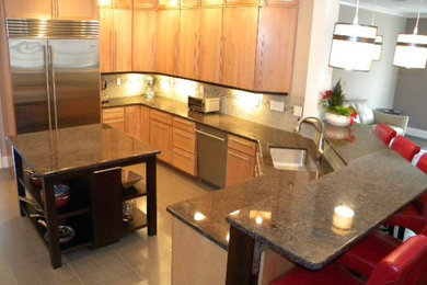 Inspiration for a contemporary kitchen remodel in Boston