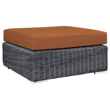 Modway Summon Patio Square Ottoman in Canvas Tuscan