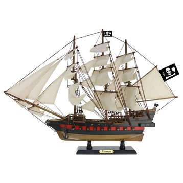 Wooden John Gow's Revenge White Sails Limited Model Pirate Ship 26"