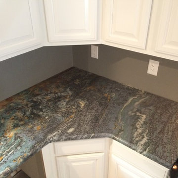 Louise Blue Exotic Granite & Wellborn Cabinetry Kitchen