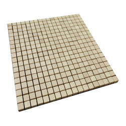 Polished Mini Square Bright Beige Stone Tile Mosaics - Home Decor
