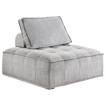 TATEUS Stylish Upholstered Seating Armless Chair - Oversized Leisure Sofa, Gray