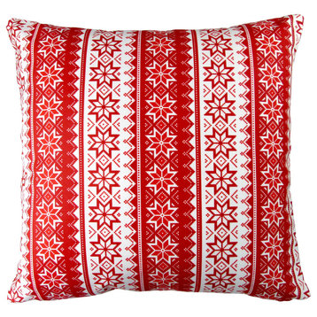 Artisan Pillows 17-inch Christmas Stars Stripes Red Holiday Throw Pillow