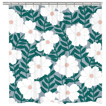 Laural Home Kathy Ireland Delicate Floral Magnolia Shower Curtain