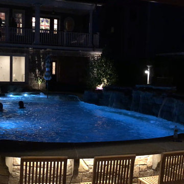 Landscape lighting captures a beauty only the night owns.