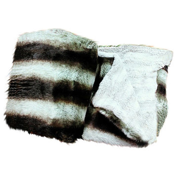 Fur Accents Faux Chinchilla Fur Bedspread, XL King