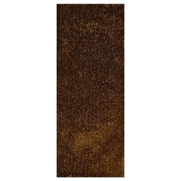 Hand Tufted Shag Polyester Area Rug Solid Gold