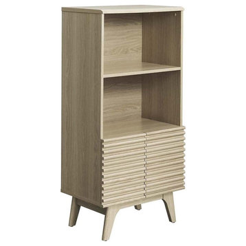 Modway Render Particleboard and Laminate Display Cabinet Bookshelf in Oak