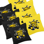 AJJ Enterprises - Wichita State Cornhole Bags Set of 8 - Officially Licensed Set of 8 Wichita State Cornhole Bags.  Highest quality logo'd bags you'll find anywhere!.  Logo is applied using a heat transfer technique.  Officially Licensed Collegiate ProductRegulation size (6 inches x 6 inches)Filled with whole kernel feed corn Made with 10 oz duck cloth fabricEach bag weights 1 pound (16 oz)
