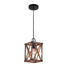 CWI Lighting 1033P6-1-230 1-Light Mini Pendant With Wood Grain Brown Finish