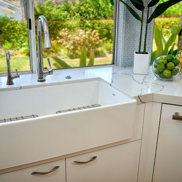 Modern White & Wood Kitchen | Bar in Carmel Valley