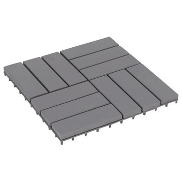 Vidaxl Decking Tiles 20-Piece Gray Wash 11.8"x11.8" Solid Acacia Wood