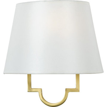 Millennium 1-Light Wall Sconce, Gallery Gold, White Parchment Shade