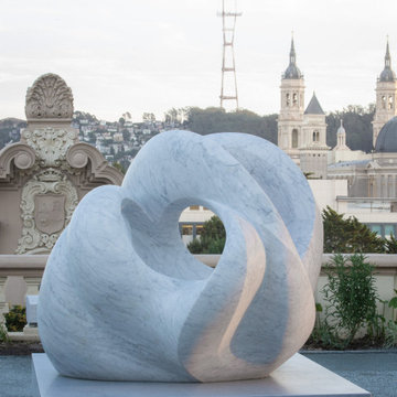 Abstract Marble Sculpture for Contemplative Garden