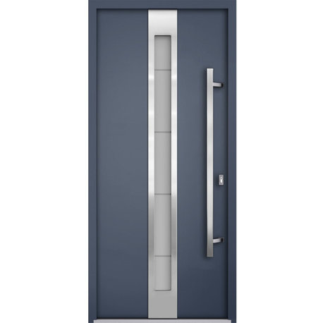Exterior Prehung Steel Door Deux 1717 Gray/