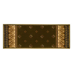Natco - Sapphire Fleur De Lis Green 9 in. x 33 in. Stair Tread - Stair Tread Rugs