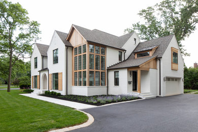 Brick and cedar modern home