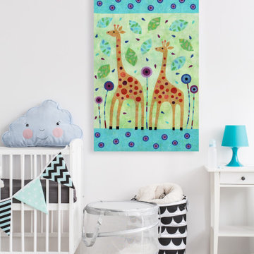 "Giraffe Pair" Painting Print on Wrapped Canvas