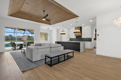 Trendy living room photo in Tampa