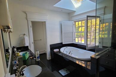 Example of a transitional home design design in New York
