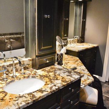 Metallic dramatic bathroom