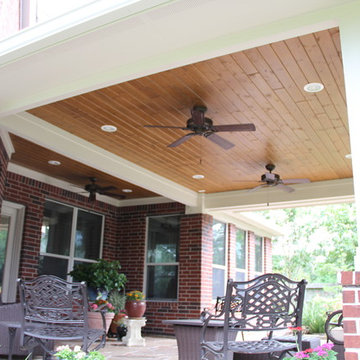 Patio Cover in Houston TX with stamped concrete