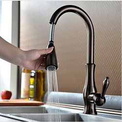 Antique Brown Bronze Brass Kitchen Pull Out Mixer Sink Tap TA428B - Kitchen Faucets