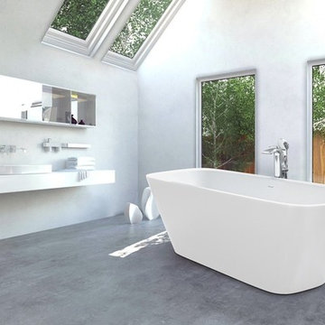 Aquatica Arabella-Wht™ Freestanding Solid Surface Bathtub