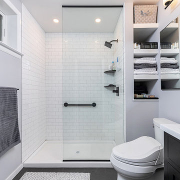 High Contrast Black and White Bathroom Remodel