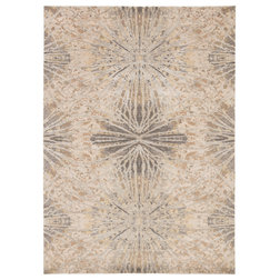 Contemporary Area Rugs Kavi by Jaipur Living Thea Knotted Abstract Gray/Beige Area Rug, 9'x12'